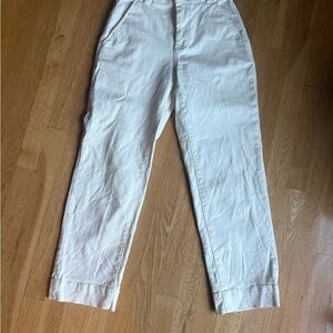 Everlane Off-White High-Waist Tapered Pants